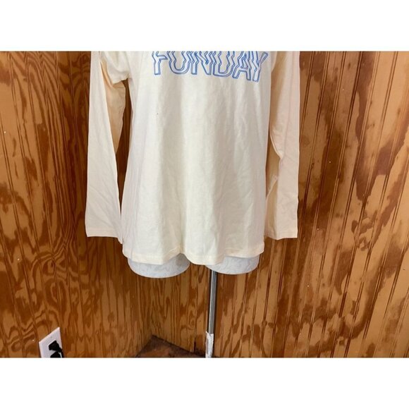 Princess Polly T-Shirt Pullover Top Sunday Funday Long Sleeve Cream Cotton Sz 4 - Picture 5 of 9